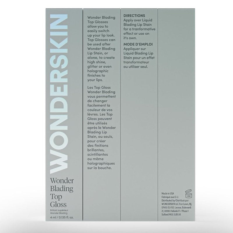 Wonderskin Lip Gloss - Hydrating High Shine Finish Lip Makeup | Blue Glitter
