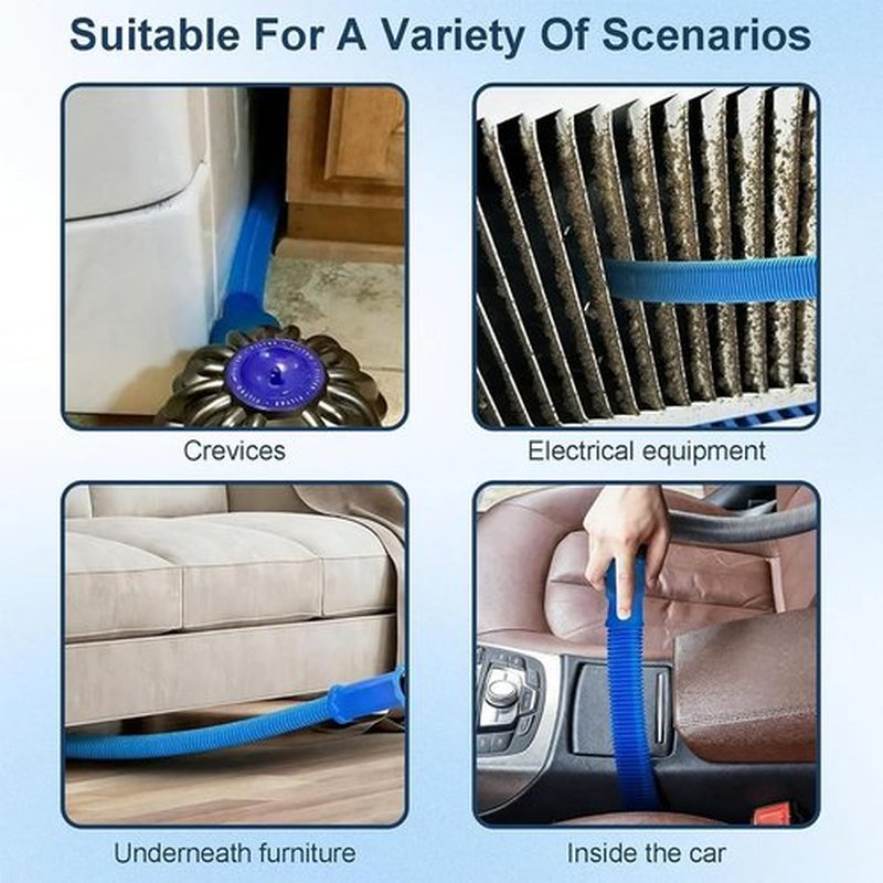 Skiennix Dryer Vent Cleaning Kit - Universal Lint Vacuum Attachment with Long Hose & Brush | Quick Lint Removal