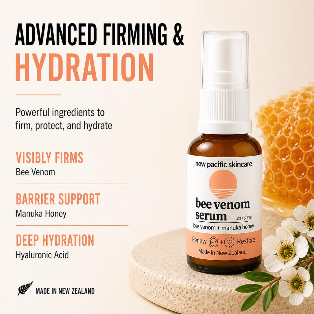 Firming Anti-Aging Face Serum with Retinol – Reduces Fine Lines & Improves Elasticity – Bee Venom, Manuka Honey, Hyaluronic Acid & Vitamin C, 1oz