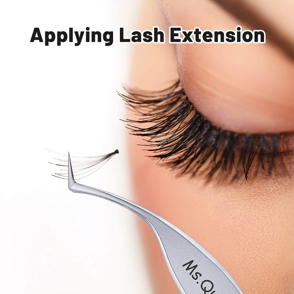Ms.Queen Eyelash curlers, Precision Master Lash Tweezers S-Curved 45 Degree Eyelash curlers for Mega Volume Lashes Extensions