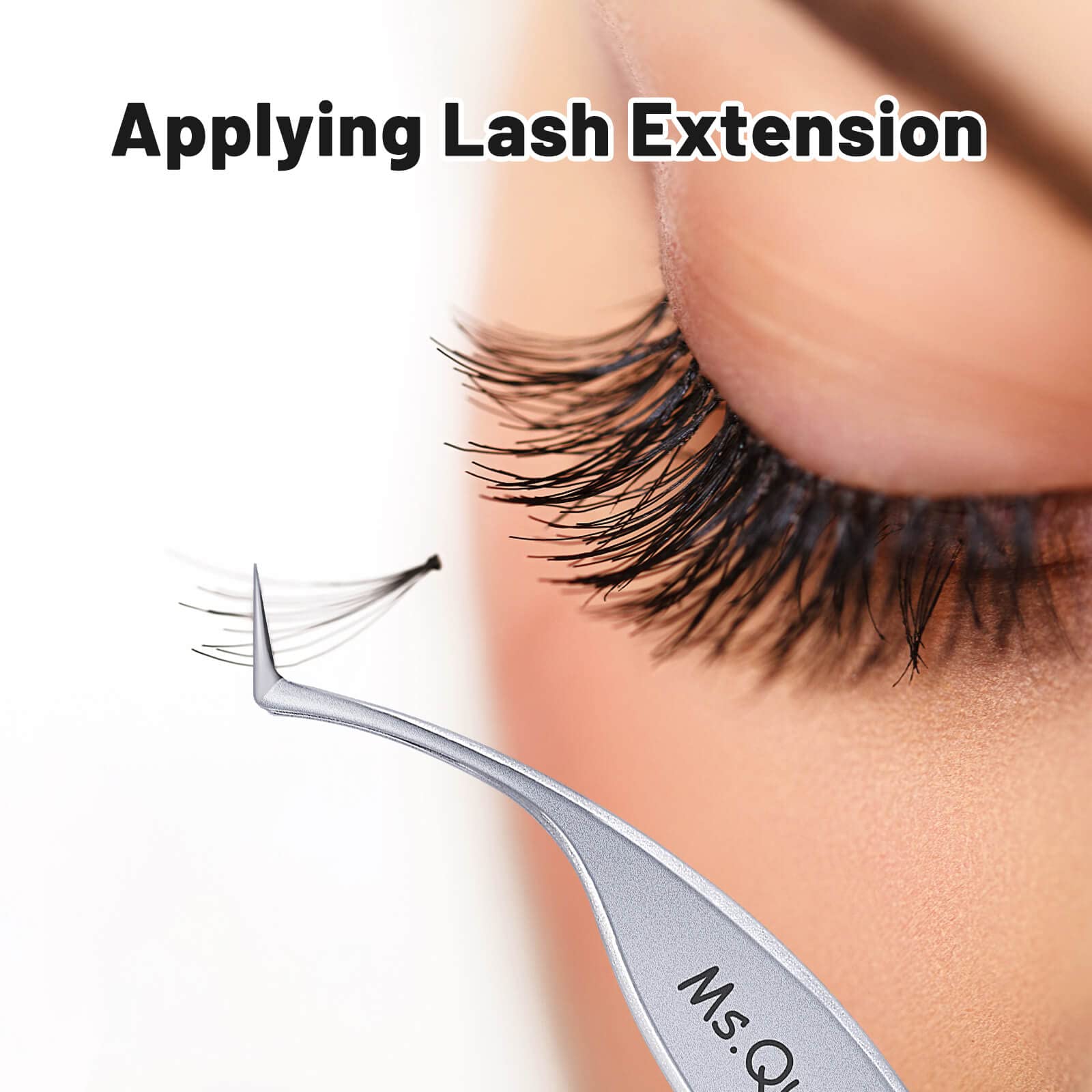 Ms.Queen Eyelash curlers, Precision Master Lash Tweezers S-Curved 45 Degree Eyelash curlers for Mega Volume Lashes Extensions