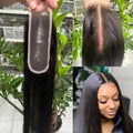 Aorbige 2x6 HD Swiss Lace Melt Skin Lace Closure Long Deep Parting Raw Hair Materials Straight Style Much Fuller with Natural Hair Line Human Hair Natural Black Color (20inch, HD 2x6 lace closure)