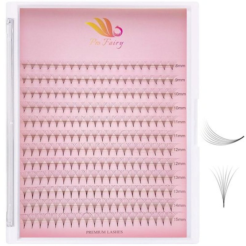 Pro Fairy Premade Fans Lashes 7D 8D 10D 12D 14D Voleme Lash Extensions Pre Made Fans Eyelash Extension Mixed 8-15mm Thickness 0.07 Curl C/D (7D 0.07 C Mix)