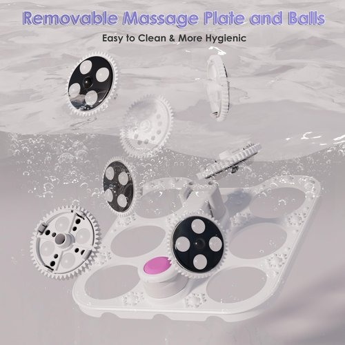 Ranjova Collapsible Foot Spa Electric Rotary Massage, Foot Bath with Heat, Bubble,Temp Control, and 24 Motorized Shiatsu Massage Balls, Pedicure Foot Spa Tub for Stress Relief (Black)