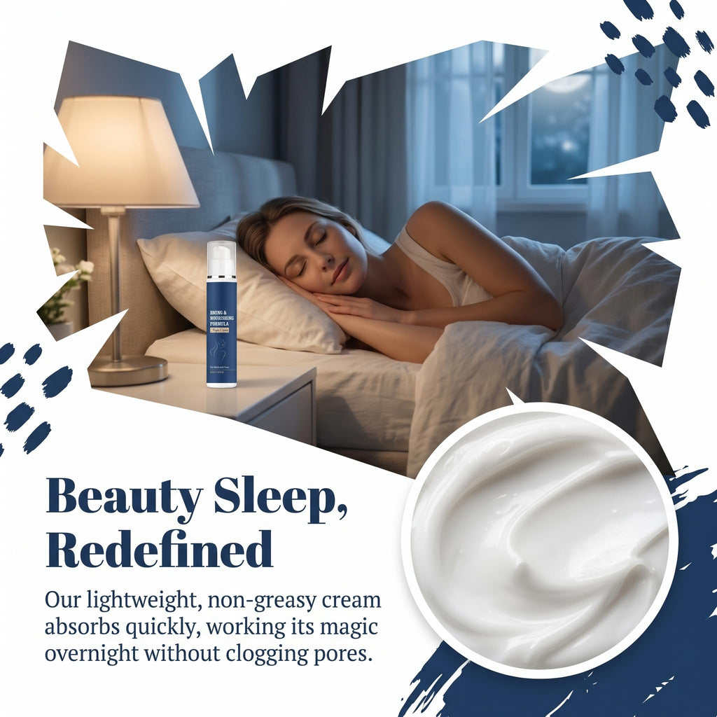 Firm & Restore Formula Night Cream, Face & Neck Firming Moisturizer, Deep Hydrating Anti-Wrinkle Overnight Cream for Lifted Smoother Skin, 50ml
