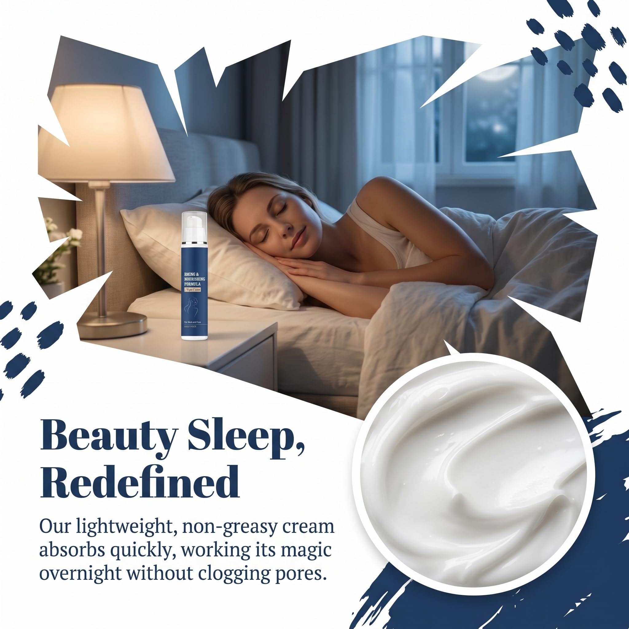 Firm & Restore Formula Night Cream, Face & Neck Firming Moisturizer, Deep Hydrating Anti-Wrinkle Overnight Cream for Lifted Smoother Skin, 50ml