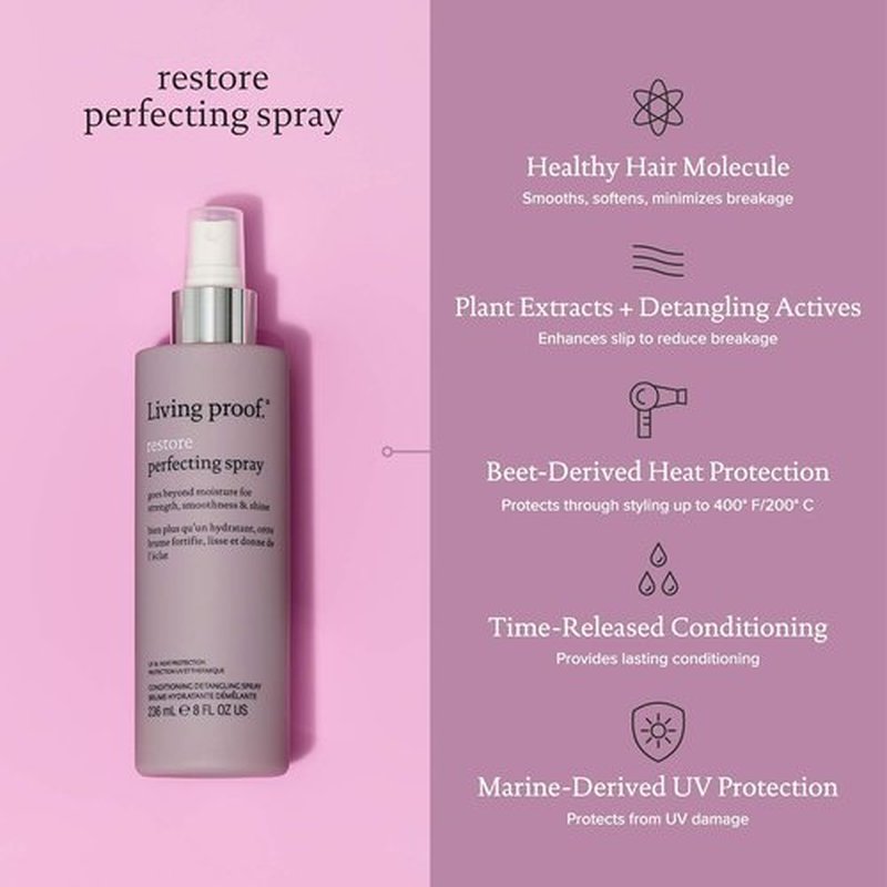 Living Proof Restore Perfecting Spray - Frizz Control & Heat Protection | 8 oz Spray Bottle