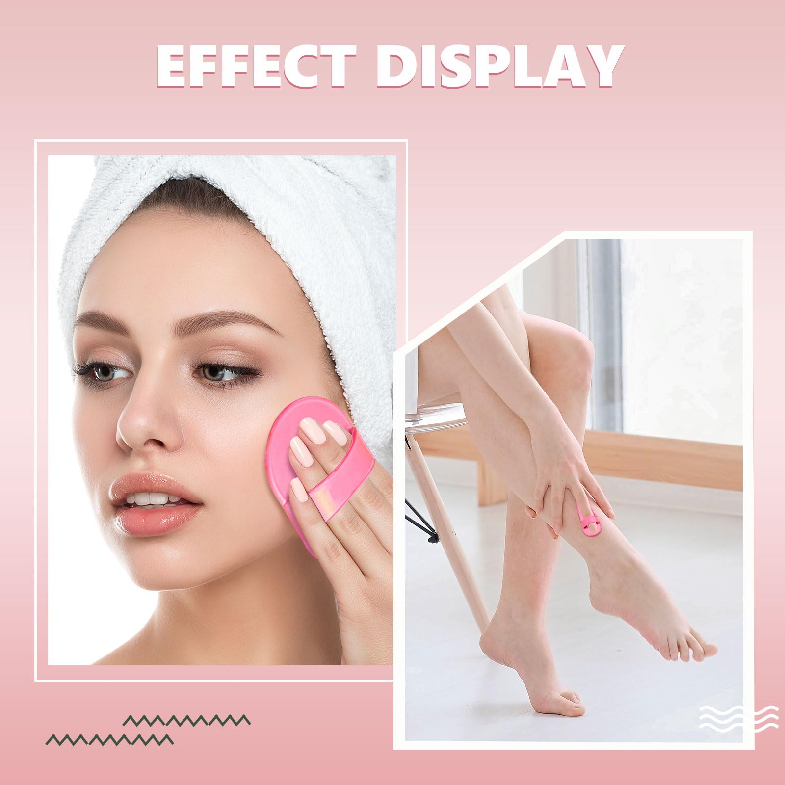 Patelai 32 Pcs Smooth Away Hair Removal Pads 2 Sizes Facial Hair Remover Pads and 30 Pcs Exfoliation Fine Sandpaper for Women Girls Faces Lips
