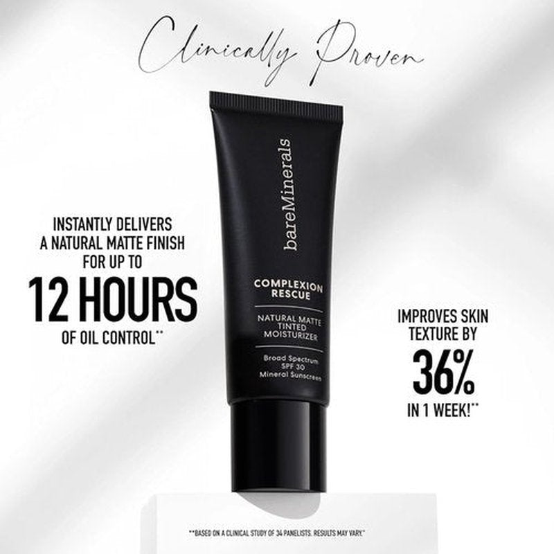 bareMinerals Complexion Rescue Tinted Moisturizer - Oil-Free Mineral SPF 30 Hydrating Cream for Face