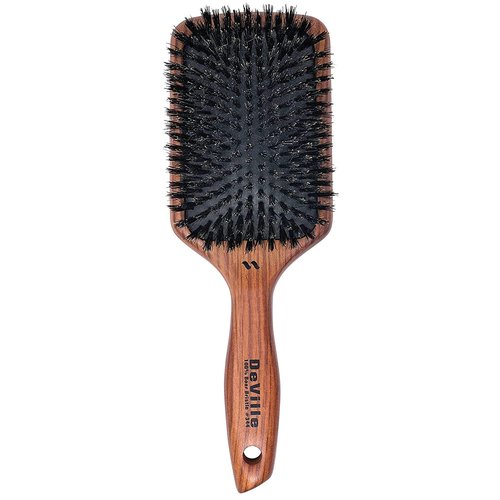 Spornette Deville Cushion Paddle Brush - Boar Bristle Hair Brush for Smoothing & Detangling | All Hair Types