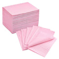SUTOKAKA 50Pcs Pink Disposable Table Mats for Nail Art 3 Ply Foldable Waterproof Dental Bibs Tattoo Sheets Nail Practice Table Cover for Medical Supplies Manicure Salon Pads