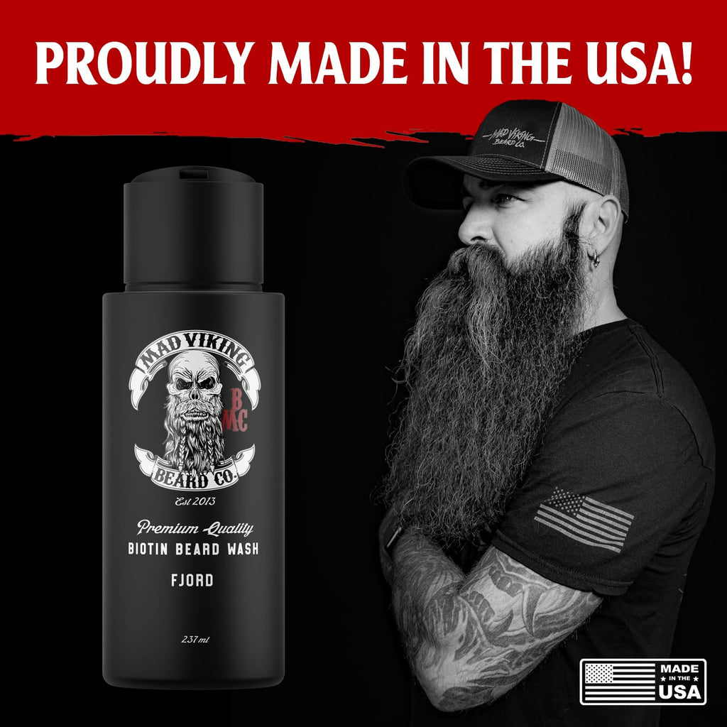 Mad Viking Fjord Biotin Beard Wash for Men 8 oz