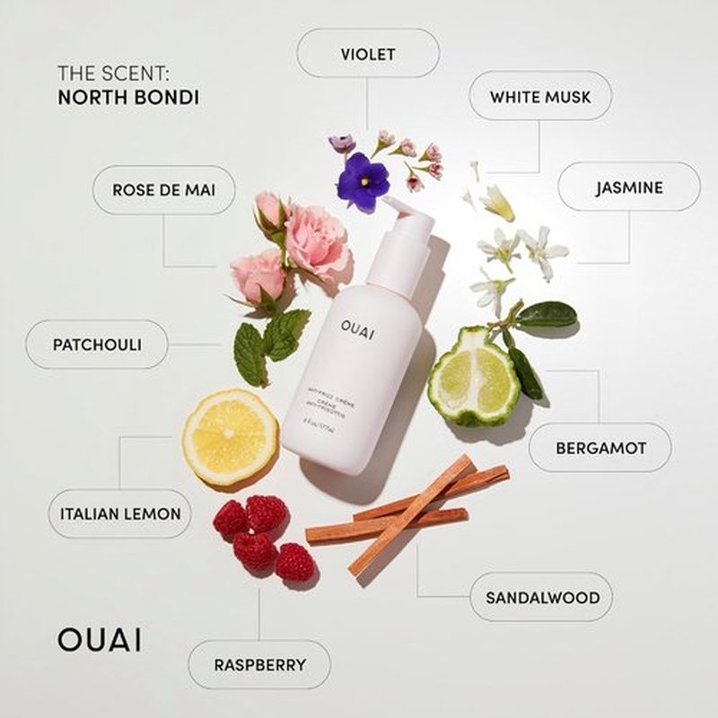 OUAI Anti Frizz Cream - Moisturizing Hair Cream for Frizz Control & Heat Protection | Travel Size (3 oz)