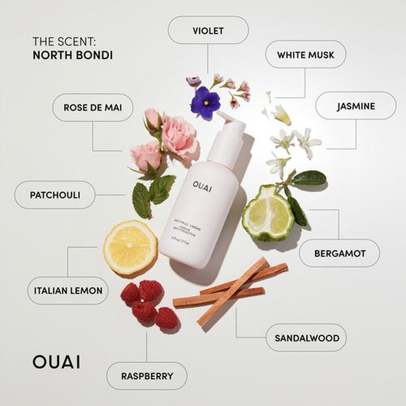 OUAI Anti Frizz Cream Travel Size - Moisturizing Hair Cream with Frizz Control & Heat Protection - Provides Hydration with Jackfruit & Beetroot Extract - Paraben, Phthalate & Sulfate Free (3 oz)