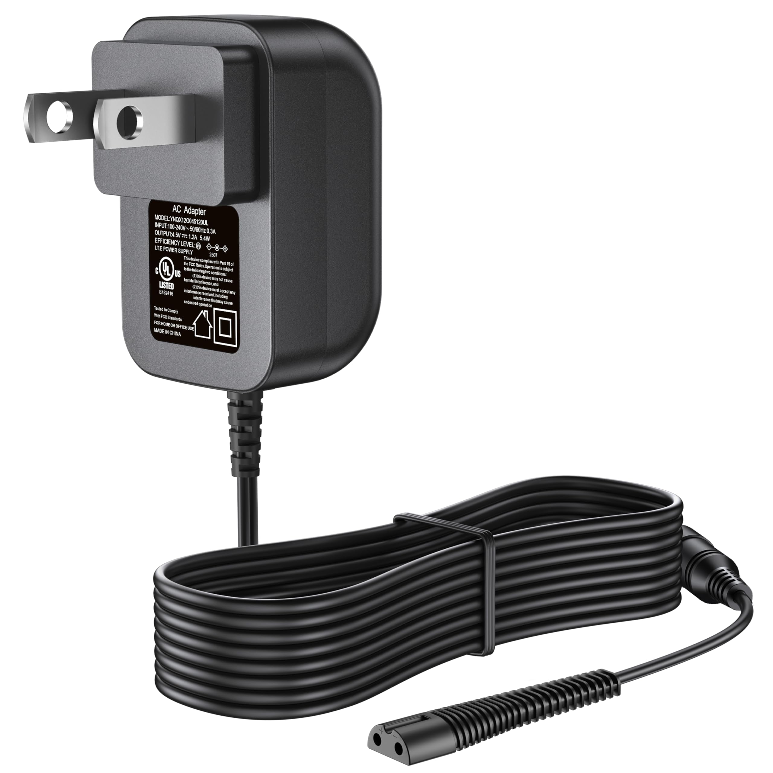 DONYOIE Charger for BaByliss PRO FXFS2 FOILFX02 Shaver AC Adapter Compatible with BaBylissPRO Barberology Cordless Metal Double Foil Shaver FXFS2 4.5V Power Supply Cord
