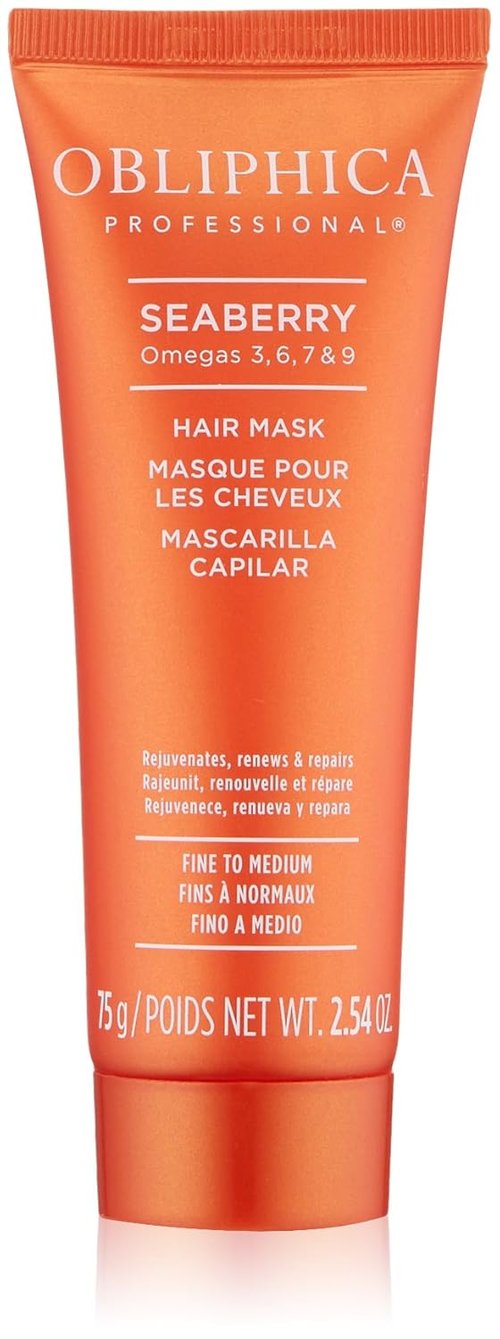 Obliphica Seaberry Hair Mask - Deep Conditioning Treatment for Dry, Damaged Hair - 2.64 Ounce