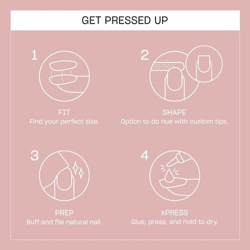 OPI On Point Press On Nails - Long Lasting, Reusable Nail Art | 30 Count in Short Round, Squoval & Almond