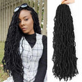 8 Packs Faux Soft Locs Crochet Hair Pre Looped 20 Inch Distressed Locs Crochet Butterfly Locs Wave Braids for Black Women (1B, 20 Inch(Pack of 8))