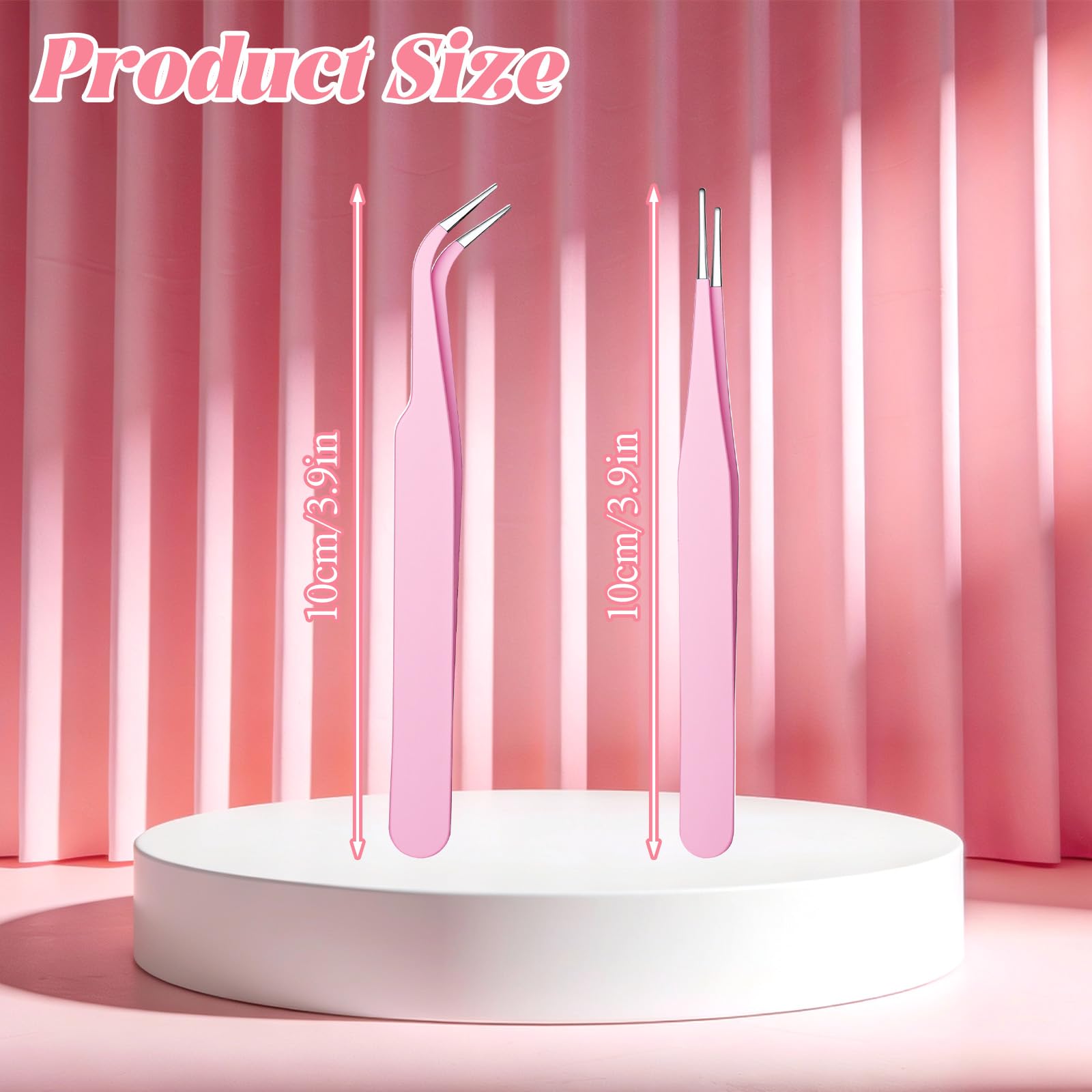 4 Pcs Sticker Tweezers, Pink Craft Tweezers for Stickers Universal Sticker Tweezers for Journaling Diamond Art Tweezers for Laboratory Work Jewelry Making Modeling Electronic Repair