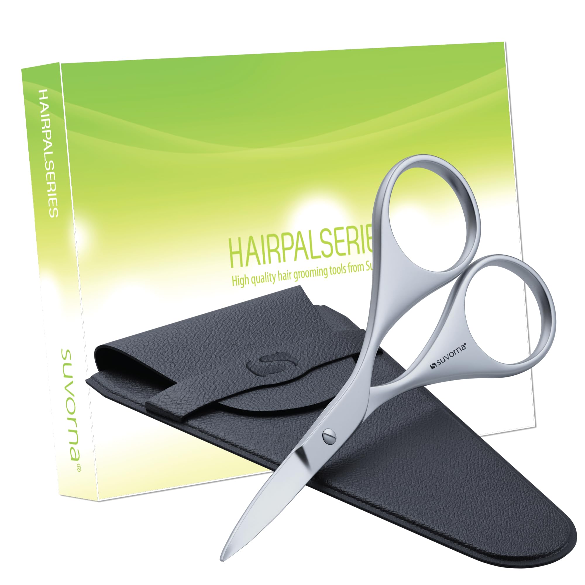 Suvorna Eyebrow Scissors for Women - Small Scissors for Beard, Mustache, Facial, EyeLash, Nose & Ear Hair - Eyebrow Trimmer for Women and Men, brow scissors for barbers and professionals