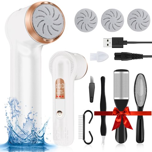 LAVAED Electric Foot Callus Remover Rechargeable Callus Remover for Feet - IPX7 Waterproof Foot Filer Electronic Foot Sander Pedicure Kit Upgrade High Power & LED Display for Cracked Heels Dead Skin