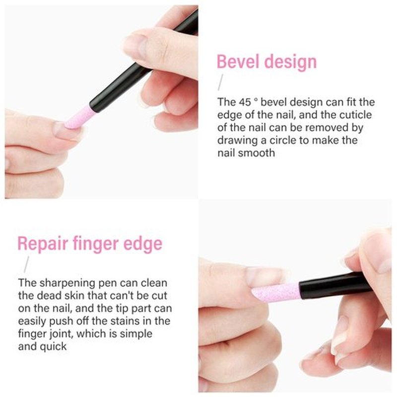 Boao 20 Pieces Pumice Stone Nail File Cuticle Stone Pusher Nail Sanding Sticks Art Pen Cuticle Remover Trimmer Buffer Manicure Tools for Household Beauty Salon Peeling Dead Skin Repairing