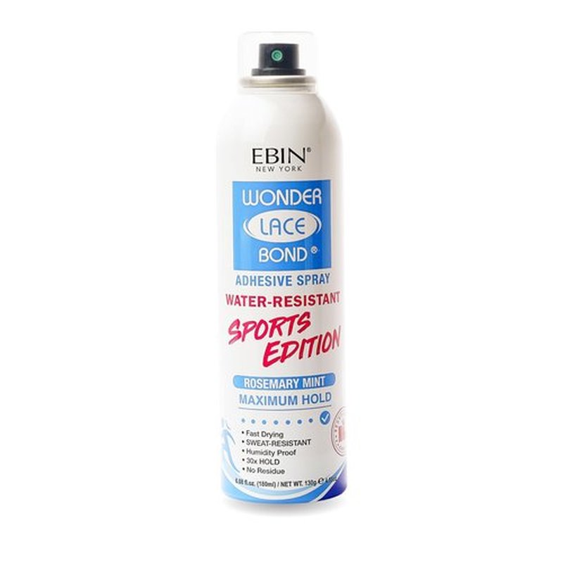 EBIN NEW YORK Wonder Lace Bond Adhesive Spray 6.08 Fl Oz Sports Edition – Strong Hold – Water-Resistant Wig Glue Spray for Front Lace Wig Application – Designed for Active Lifestyles and Daily Wear