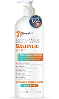 KERAPIL Exfoliating Body Wash with Salicylic Acid, Unscented, 16 fl oz