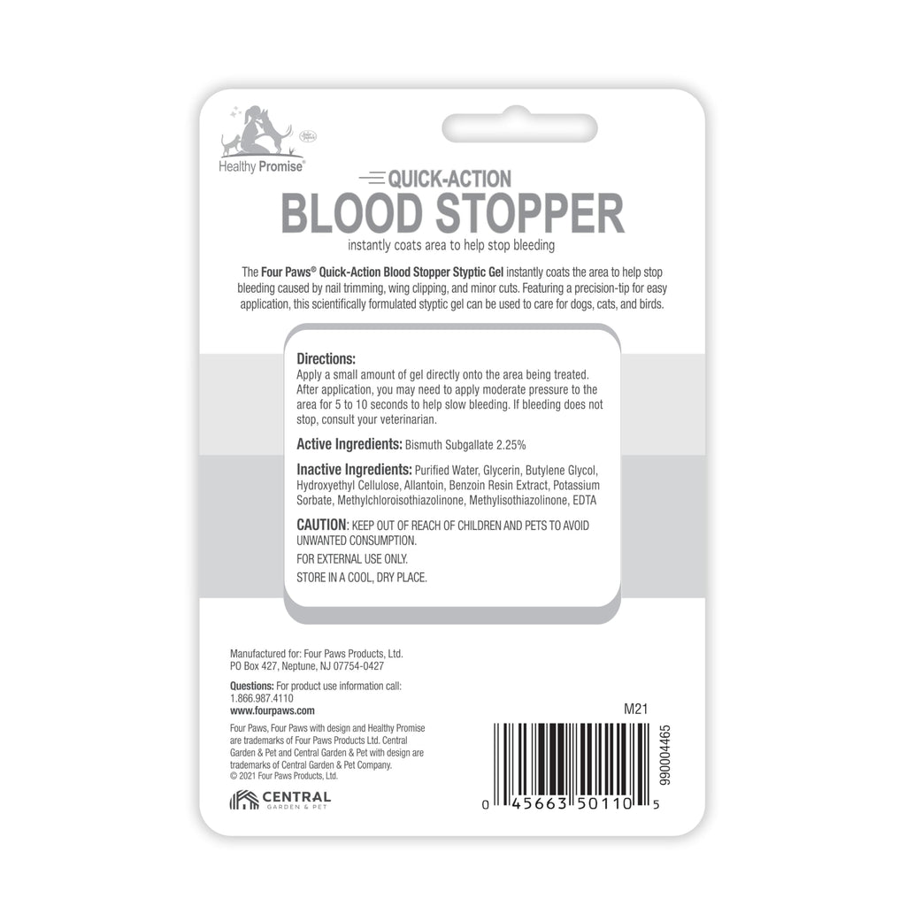 Four Paws Healthy Promise Quick Action Blood Stopper Styptic Gel for Dogs & Cats, 1.16 oz.