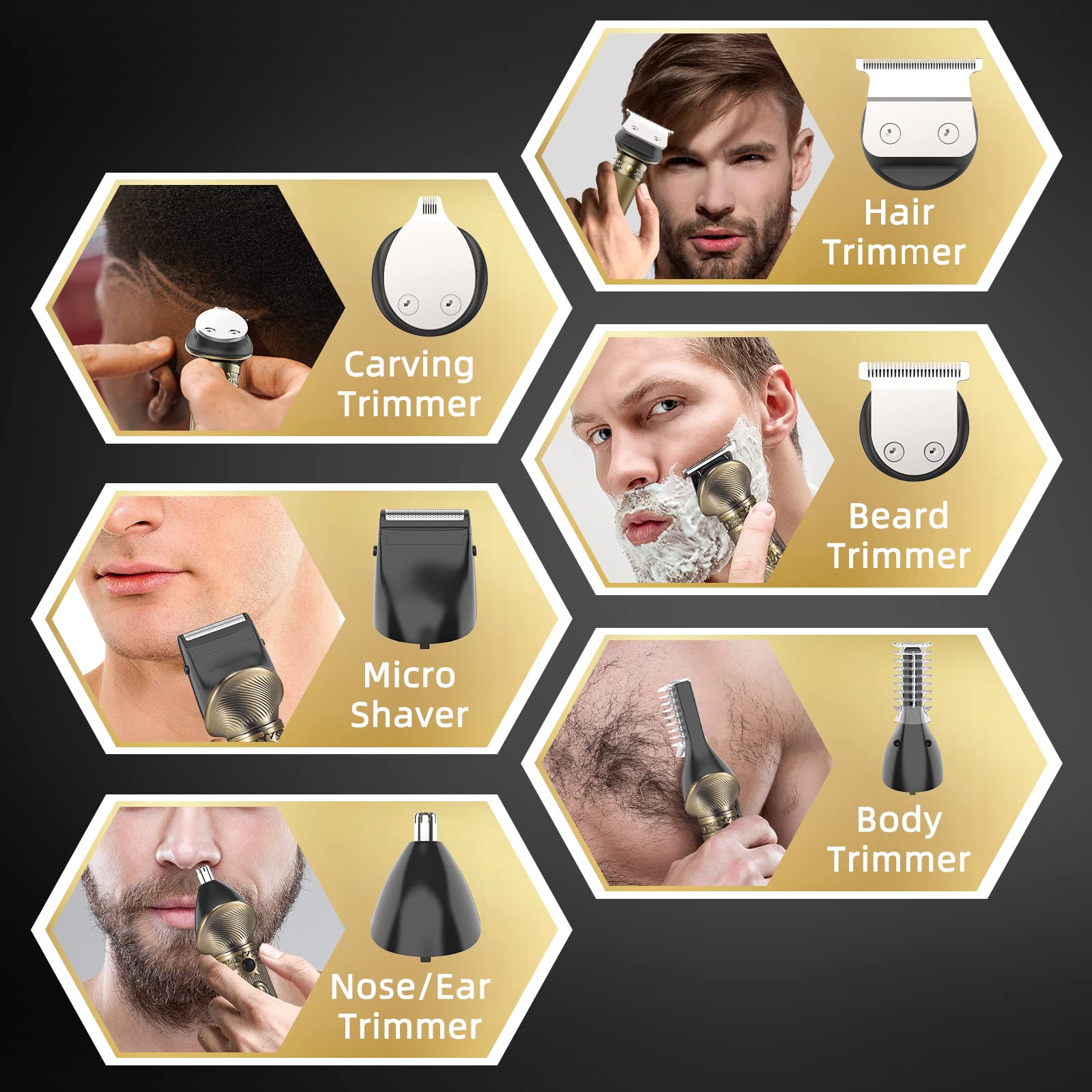 REHOYO Beard Trimmer for Men, Travel Electric Shavers for Men with Case, Cordless Hair Clipper, Mens Grooming Kit for Mustache Body Nose Face - 180 Mins Shaving, Gifts for Him & Father
