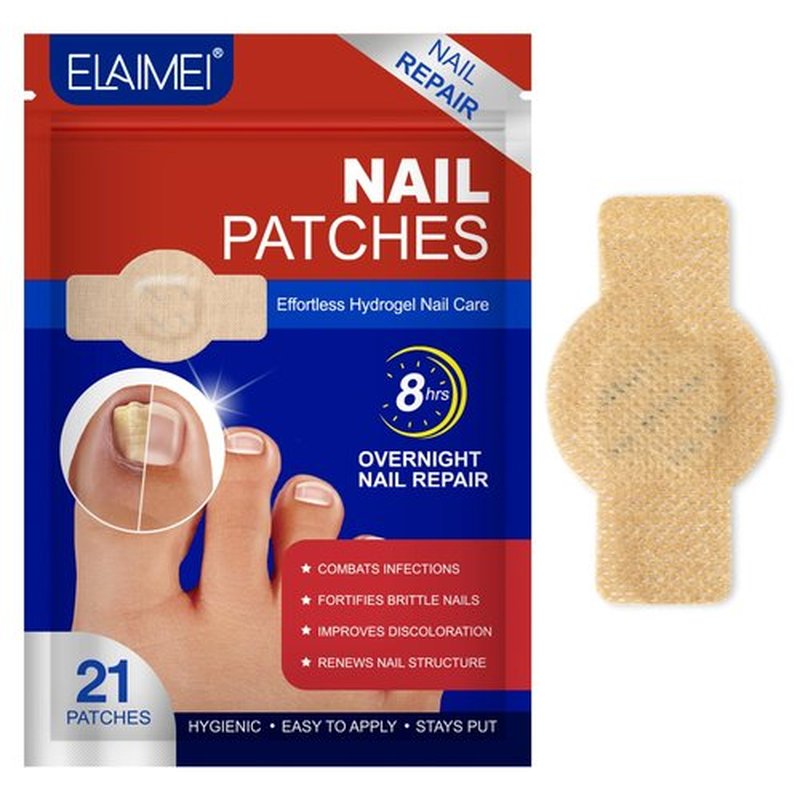 21 PCS Nail Patches ，Toenail Treatment Patch Extra Strength 8-Hour ，Nail Repair Patches,,Nail Repair for Restores Damaged Nails and Appearance of Discolored，Overnight Renewal for Men and Women