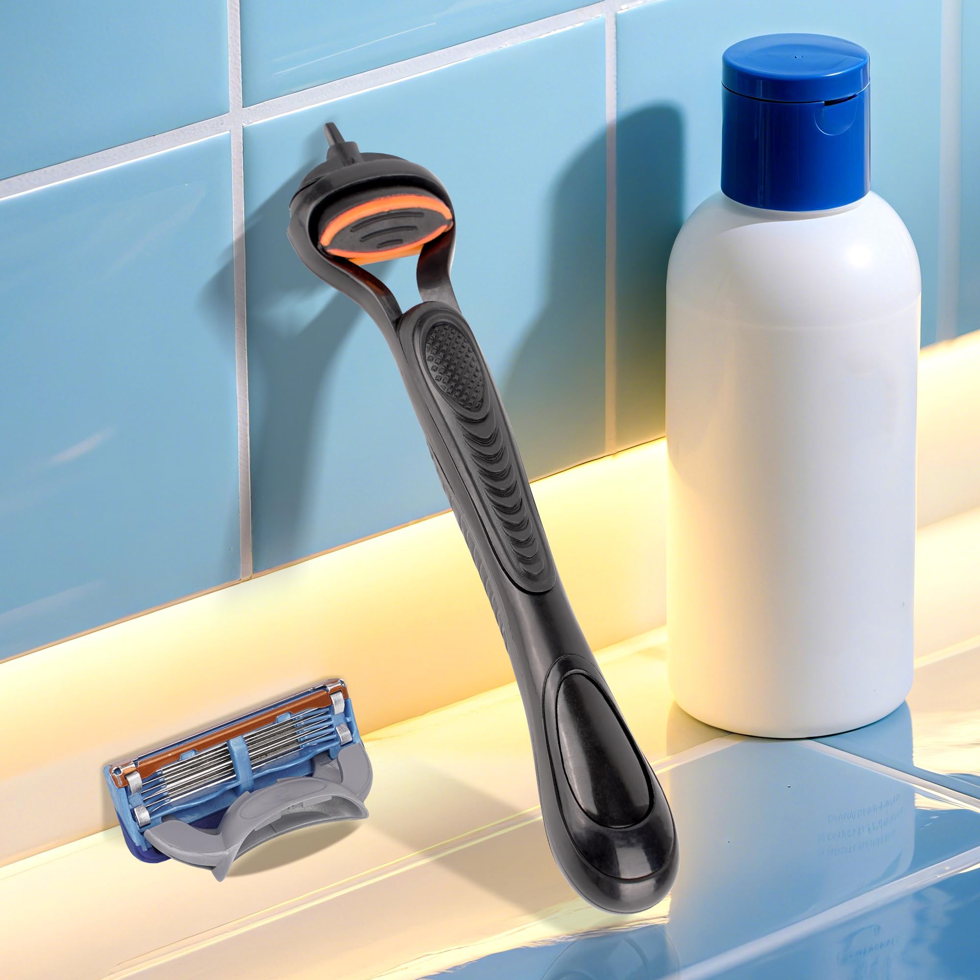TOCCOOL Plastic Razor Handle Replacement, Men's Shaving Razor Handle, Shaver Handle Compatible with Gillette Fusion 5 Proshield & Proglide Blade Refill