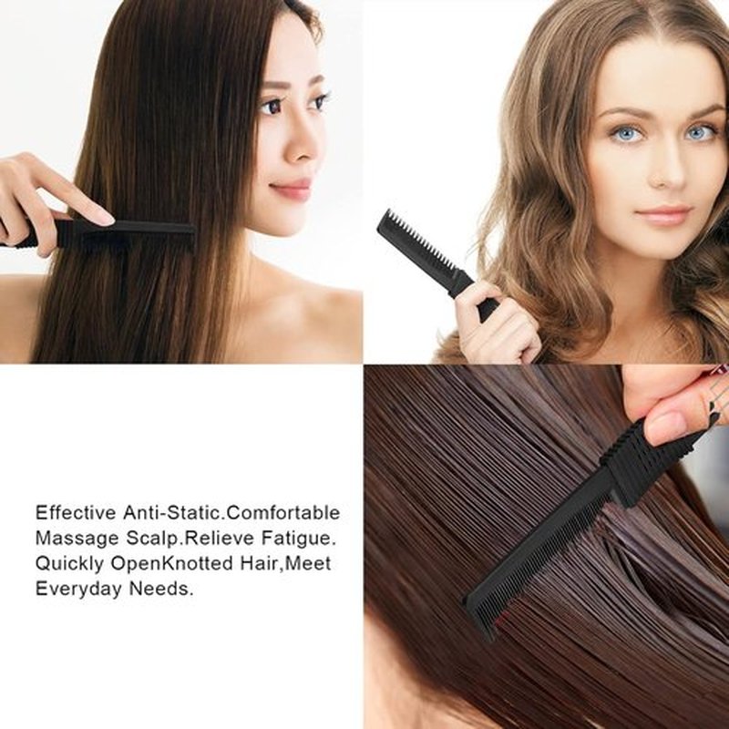 Leinuosen 3-Pack Carbon Lift Teasing Combs - Metal Prong Hair Picks for Women's Styling | Black