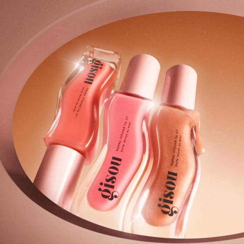 Gisou Honey Infused Lip Oils – Gloss Hour Edition – Hydrating, Non-Sticky Lip Gloss Set with Raspberry Swirl, Bee-llini Peach & Glazed Plum, All Lip Types, Perfect As Valentine Gifts