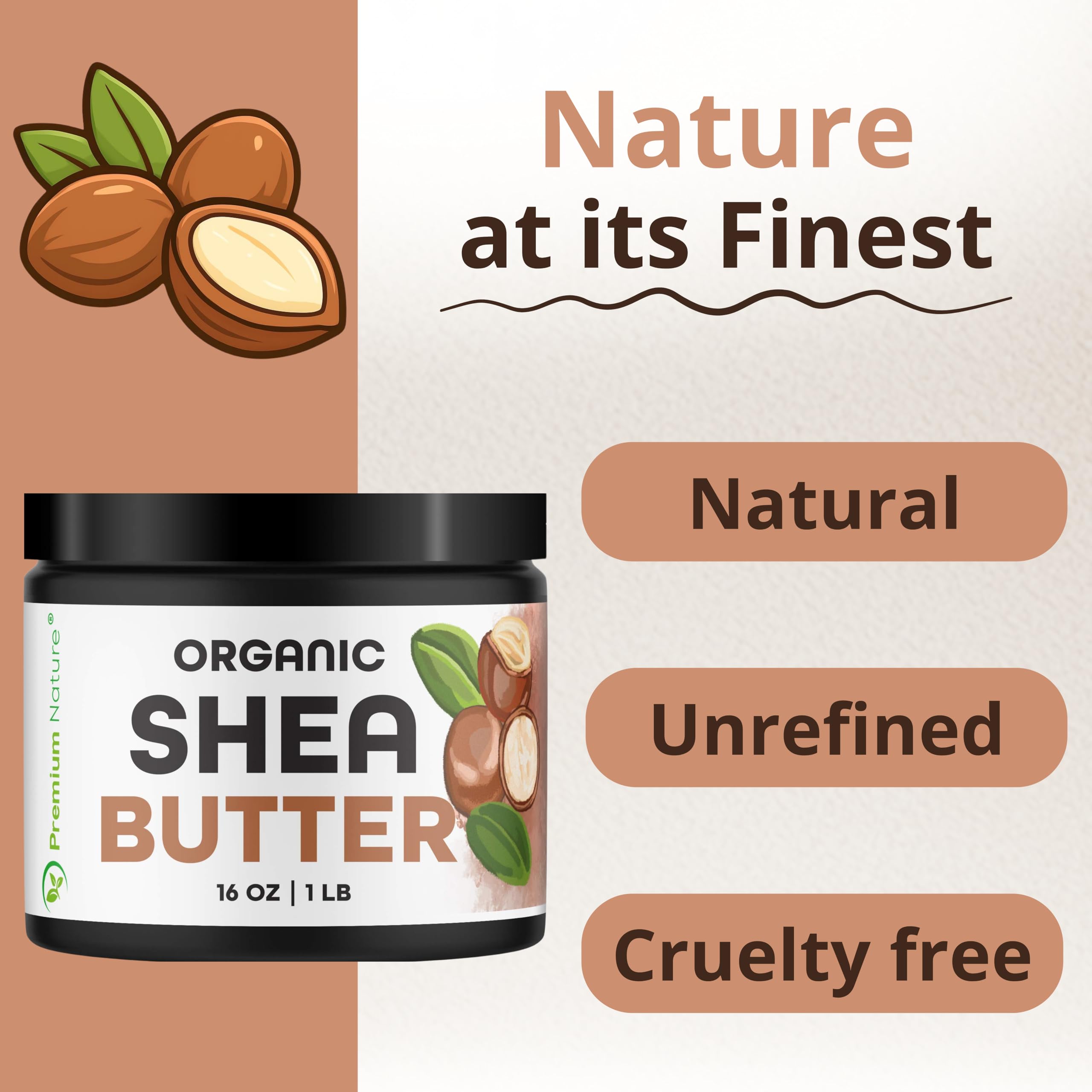 Pure Shea Butter Raw Organic for Skin Pure Virgin Unrefined Body Lotion Stretch Mark Skin Care Scar Cream Organic Shea Butter Raw Unrefined African Shae Manteca de Karite Organica Pura 16 oz