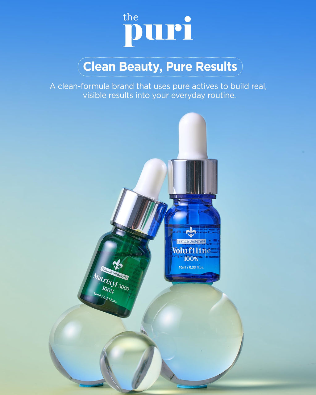 THEPURI Volufiline Booster Serum - Sederma France Plumping Ampoule | Face Volume Look for Cheeks Under Eyes Neck | DIY Mix-In Skincare | Concentrated Oil-Essence | 0.33 fl oz (10ml)