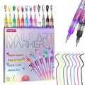 12 Colors Nail Art Pens, Fine Tips Nail Polish Pens Quick Dry, Graffiti Dotting Pen Acrylic Painted Pen Kit 3d Nail Polish Pens Drawing Painting for Diy Nails Art Design Manicure Tools