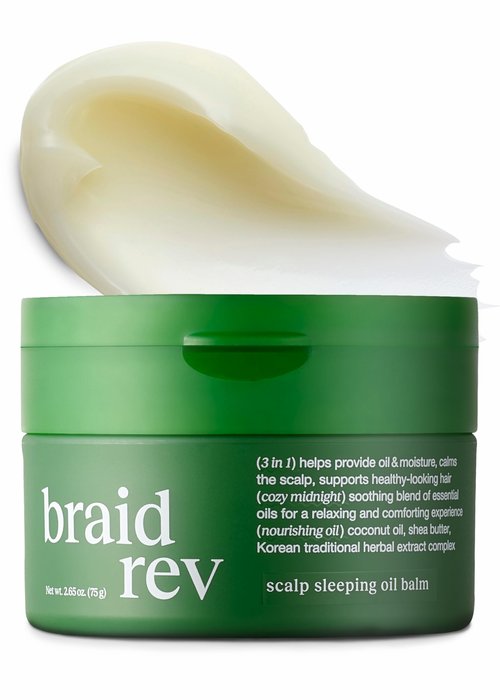 Bephor Braid Rev Scalp Sleeping Oil Balm, Korean Scalp Treatment, Balm-to-Oil Formula, Nourishing for Dry Scalp with Coconut & Shea Butter, Reduces Excess Sebum & Strengthens Hair Roots, 2.65 oz
