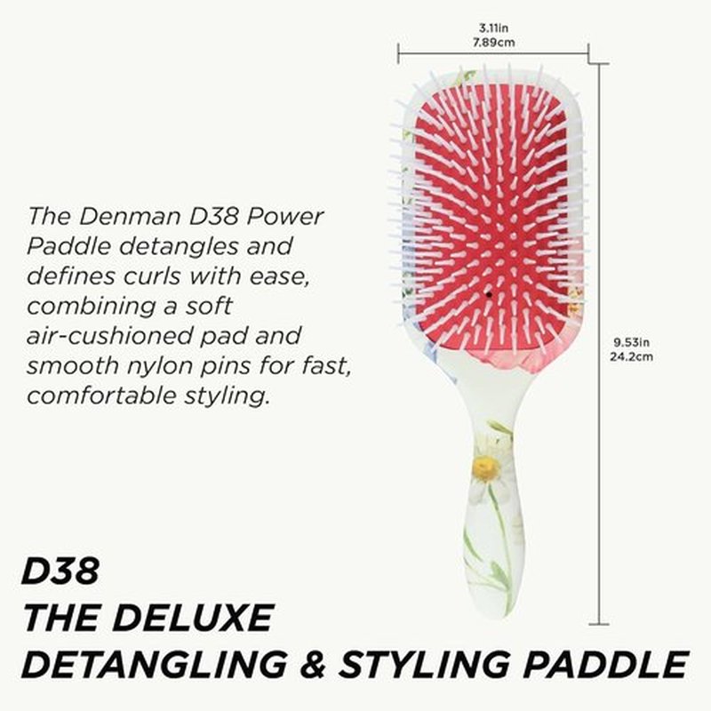 Denman Detangling Paddle Brush - Versatile Wet & Dry Hair Styler for All Hair Types | Ideal for Men & Women