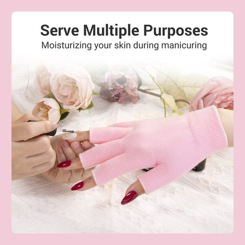 Melodysusie Moisturizing Gloves Fingerless Gloves for Women Moisture Gloves Soft Moisturizing Gloves Overnight for Dry Rough and Cracked Hands, Size S (L*W: 6.7in*3.8in)