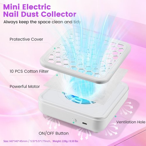 Nail Drill Kit with Dust Collector: Electric Nail File Drill Nails Machine Professional 20000RPM Nail Grinder for Acrylic Gel Removal Manicure Pedicure Tool in Cosmetic Bag Salon Home
