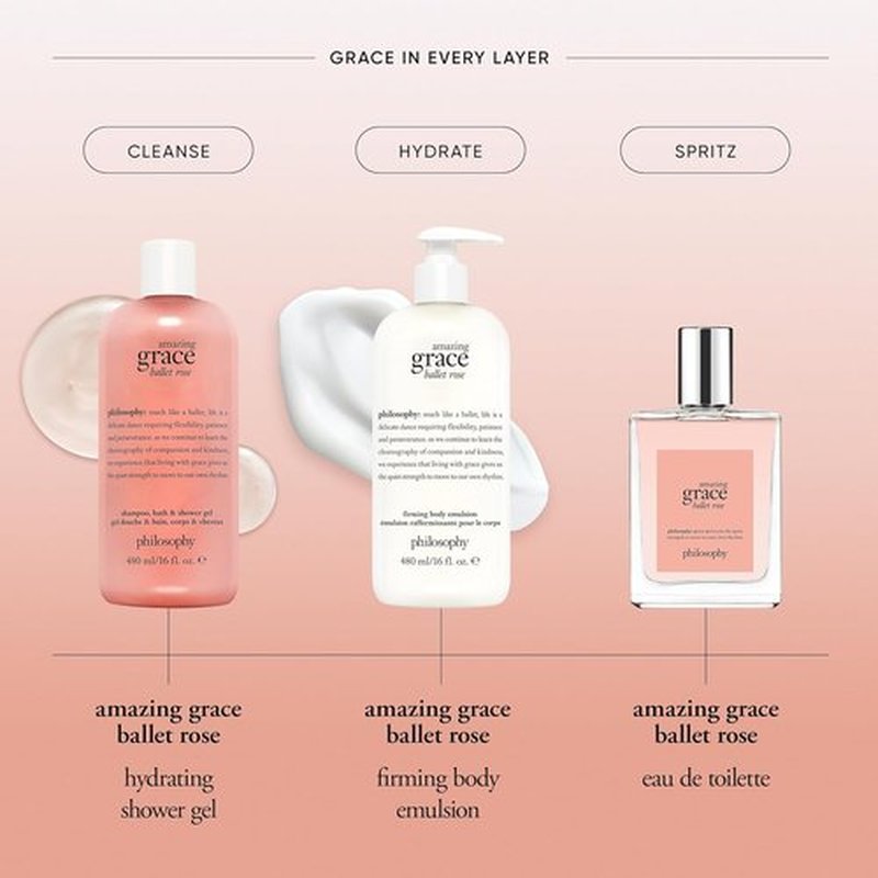 Philosophy Amazing Grace Firming Body Emulsion - Luxury Scented Lotion with Shea Butter for Fast Absorption - Softens All Skin Types