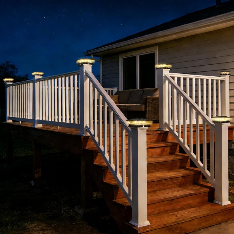Btfarm Solar Post Cap Lights - 16 LED Waterproof Outdoor Lighting | 4-Pack for 4x4 & 3.5x3.5 Posts