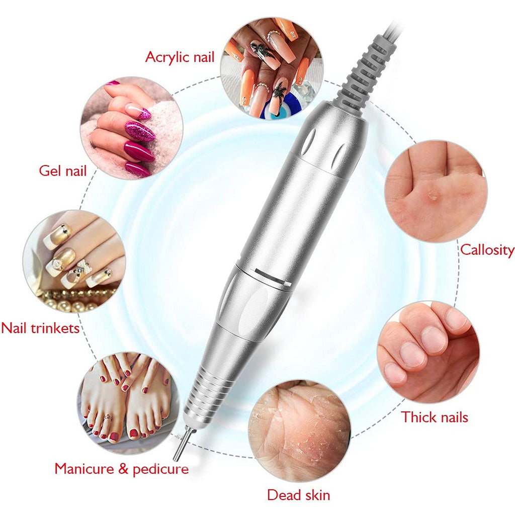 YUYTE 35000rpm Nail Polishing Machine Replacement Handle, Electric Nail Grinding Machine Accessory, Aluminum Alloy, YUYTEfpadeoi5nv1295