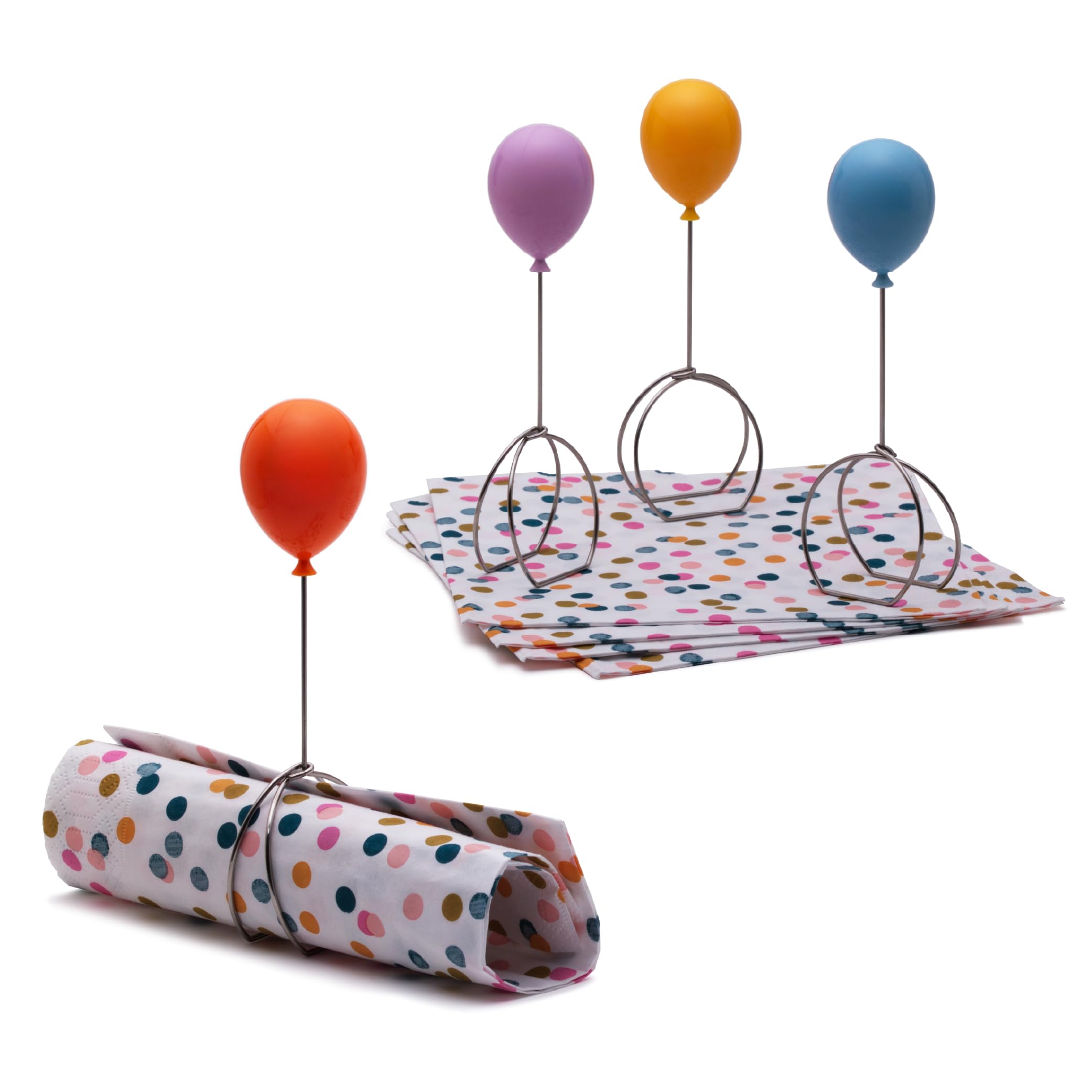 Peleg Design Balloonapkins Napkin Rings – Perfect for Dining Table Décor - Easter Napkins Ring, Birthday Party Table Decorations, Napkin Holder During Meals or Gatherings