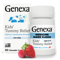Genexa Kids' Clean Tummy Relief | Heartburn, Acid Indigestion & Sour Stomach Relief | Children's Calcium Carbonate | Dye Free, 0% Artificial Additives | Ages 2-11, Berry Flavor Chewable Tablets, 30ct