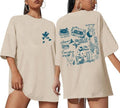 Skiennix Oversized Concert Album Shirt - Stylish Rock Band Tee for Women | Perfect Hip Hop Gift for Music Lovers