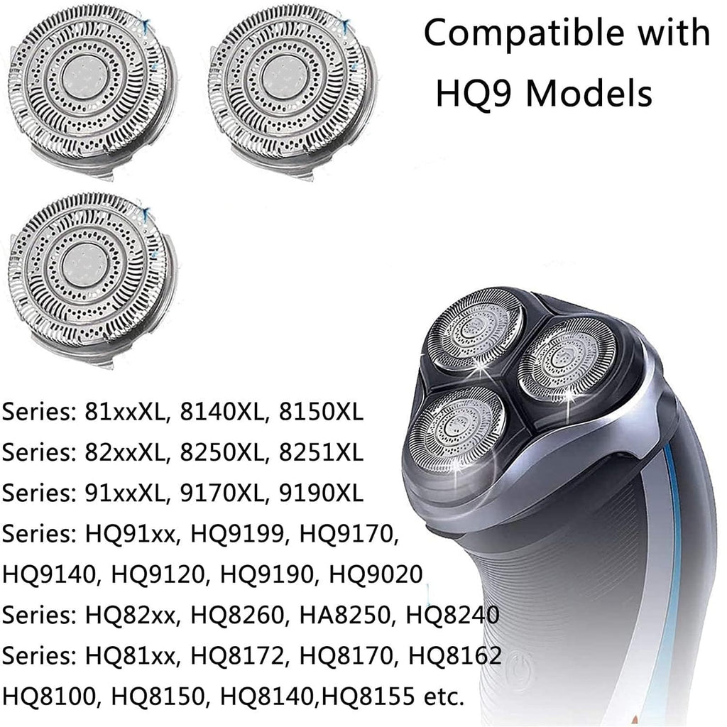 Suleto HQ9 Replacement Heads Blades Compatible with Phillips Shaver Heads Razor Series HQ9 Shaving Head Part Replace for HQ9070 HQ9080 HQ8240/8260 PT920 8140XL 8150XL 8160XL 8170XL