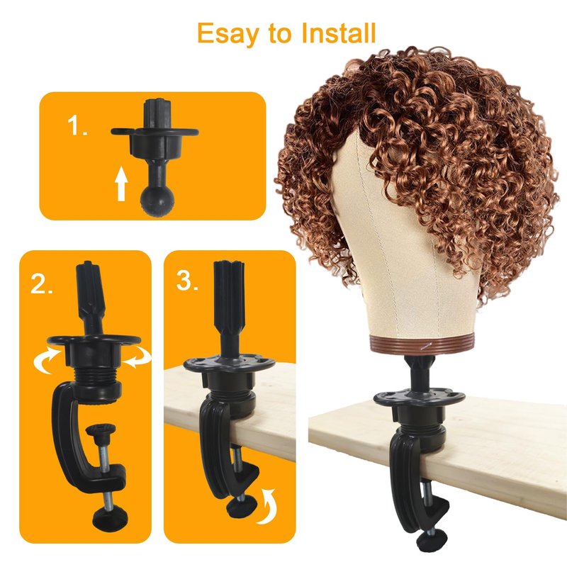 Wig Stand Mannequin Head Holder 3 Pack Black Cosmetology Manikin Stand Mannequin Head Holder Clamp Wig Head Stand Holder for Table Training