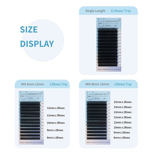 ANNAFRIS 4D YY Shape Eyelash Extension Makeup Mesh Net Cross 0.07 D Curl 8-15mm Mix 2D Y Shape Premade Fans Lash Extension Hand Woven Natural Soft Light Mink False Lashes (0.07 D, 8-15mm Mix)
